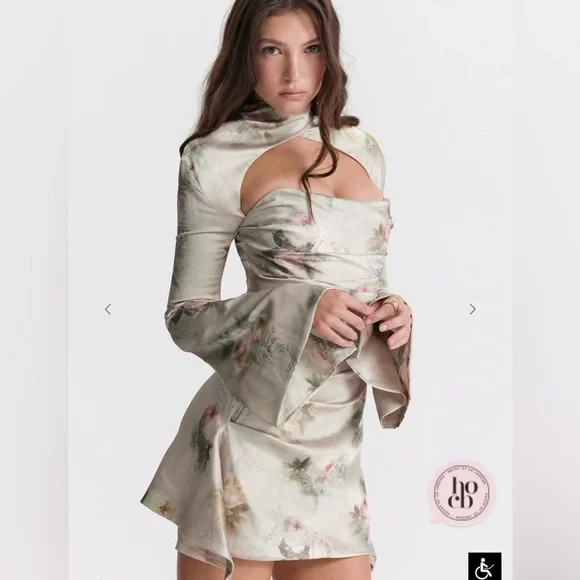 House of CB Toira Floral Draped Corset Dress NWOT - Picture 7 of 10